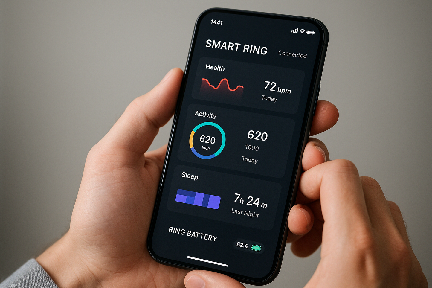 smart ring app someone using app